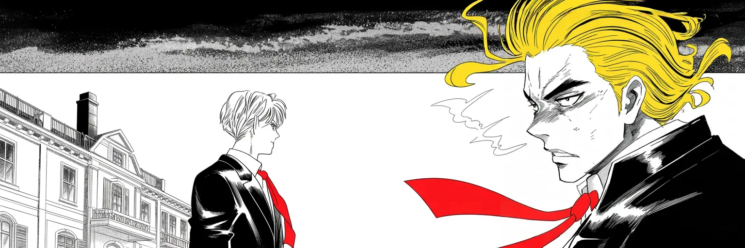 Manga panel 5 of 5, Week 80 “Peace on Earth”: Across the frozen mall the departing president claims he would have won a third contest, and Donarudo answers: NO WAY.