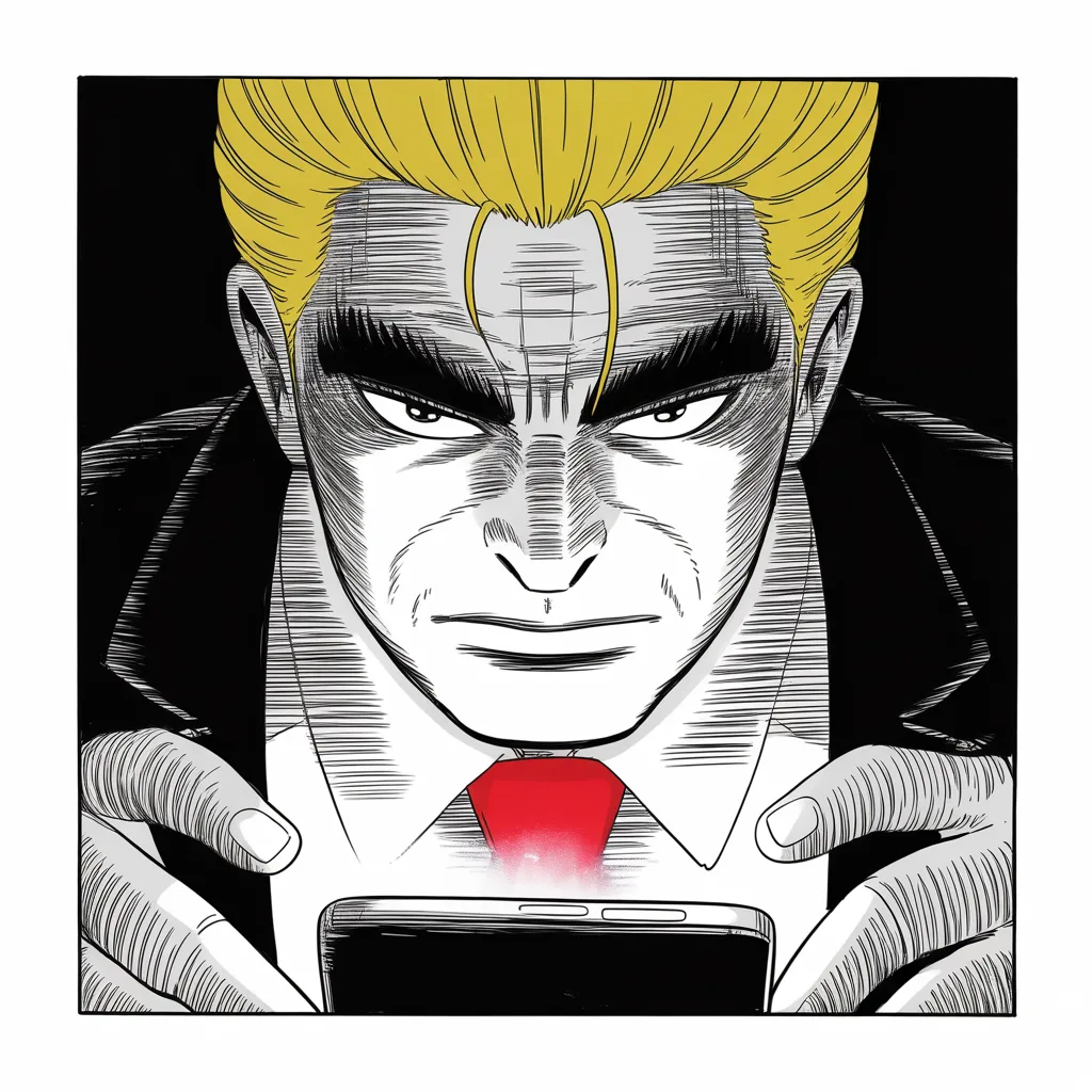 Manga panel 4 of 5, Week 100 “The Letter”: Lit only by the phone, Donarudo issues the warning about tapes — a single sentence that will summon everything that follows.