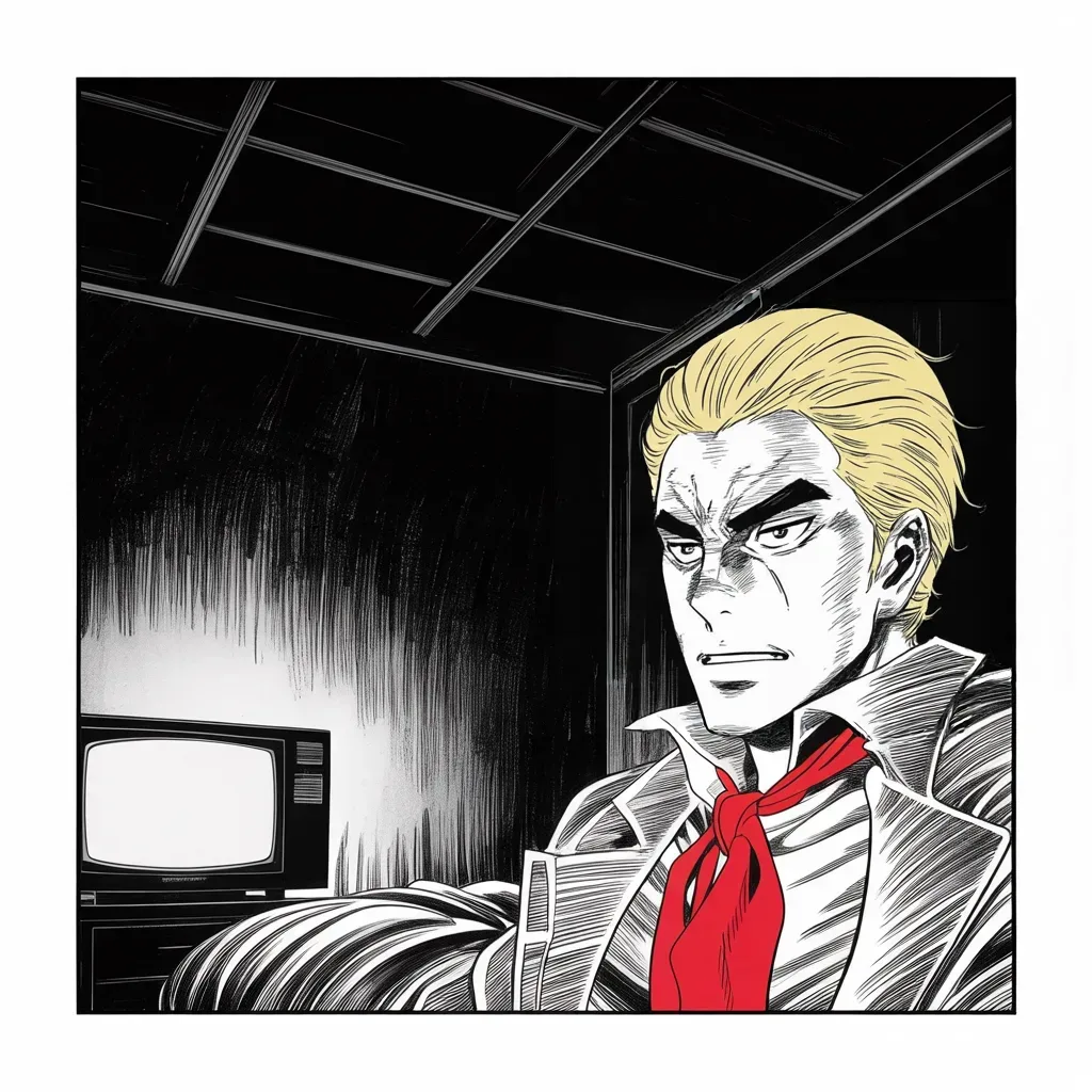 Manga panel 2 of 5, Week 129 “The Plea”: Woken by the launch, his first thought is the budget fight at home: fund the government, fund the military, and give the other side nothing.