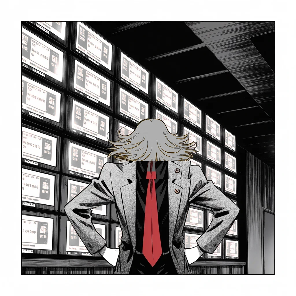 Manga panel 4 of 5, Week 130 “Jerusalem”: A network retracts a false story about him, and he pounces: their slogan, he declares, should be the LEAST trusted name in news.
