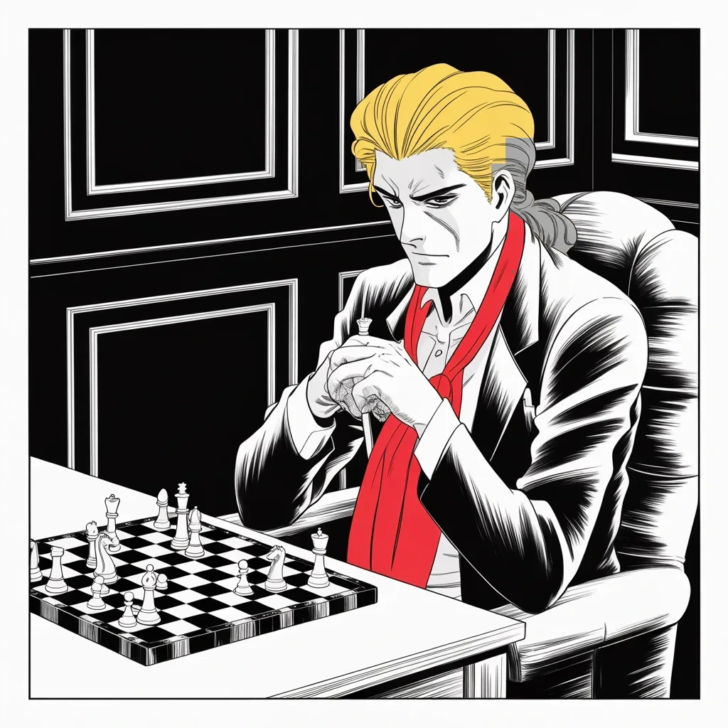 Manga panel 4 of 5, Week 134 “The Button”: The verdict on his own mind, delivered in three posts: not smart — genius. And a very stable genius at that.