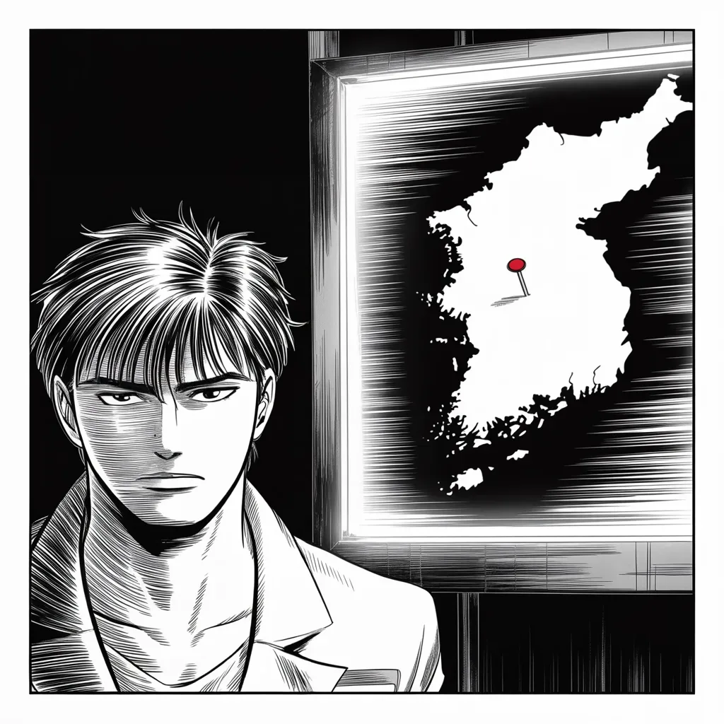 Manga panel 3 of 5, Week 143 “The Hermit King”: Then the impossible cable: the hermit king will talk of giving up his rockets, and halt the missile tests. Sanctions stay, but a meeting is being planned.