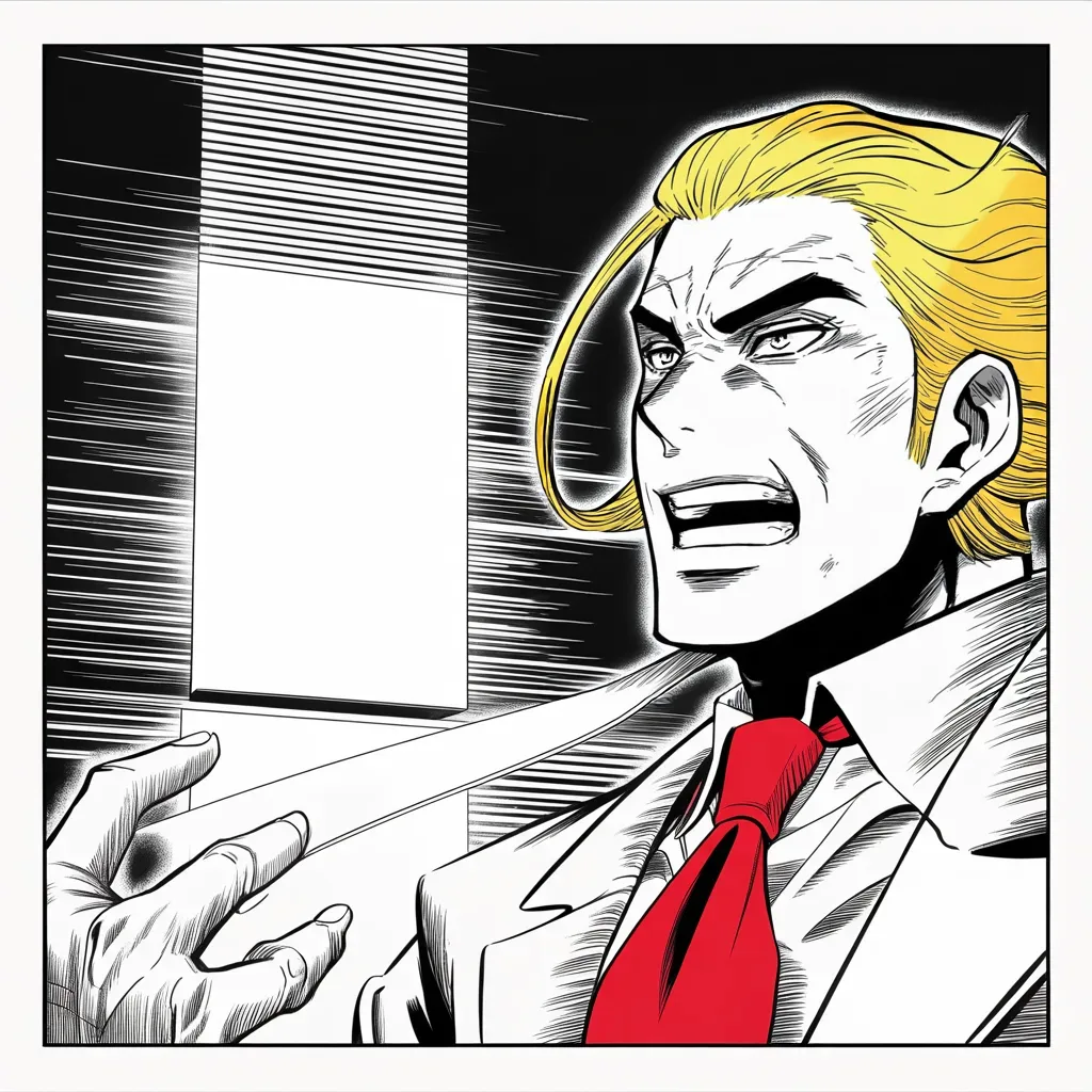 Manga panel 3 of 5, Week 144 “The Purge”: Two days later the bureau's deputy is fired hours before his pension vests, and the king exults: a great day for democracy.