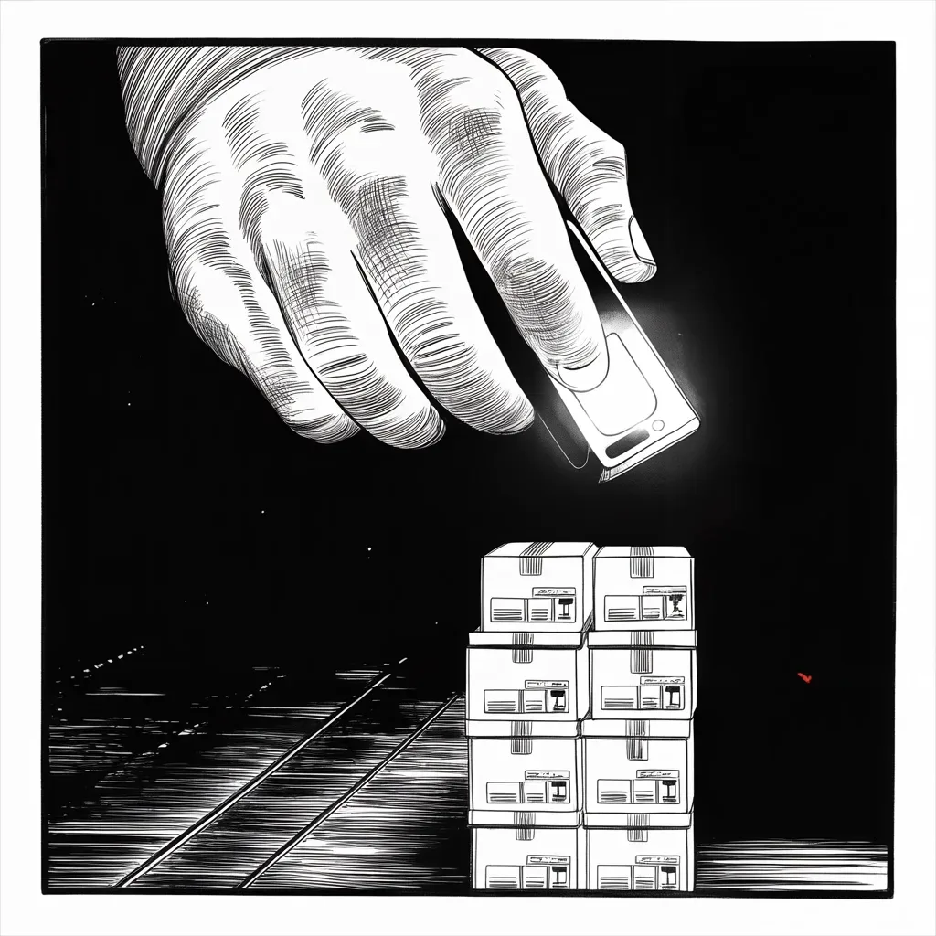 Manga panel 2 of 5, Week 146 “The Caravan”: He turns on the everything-store: little tax paid, the post office used as its delivery boy, thousands of retailers driven under.