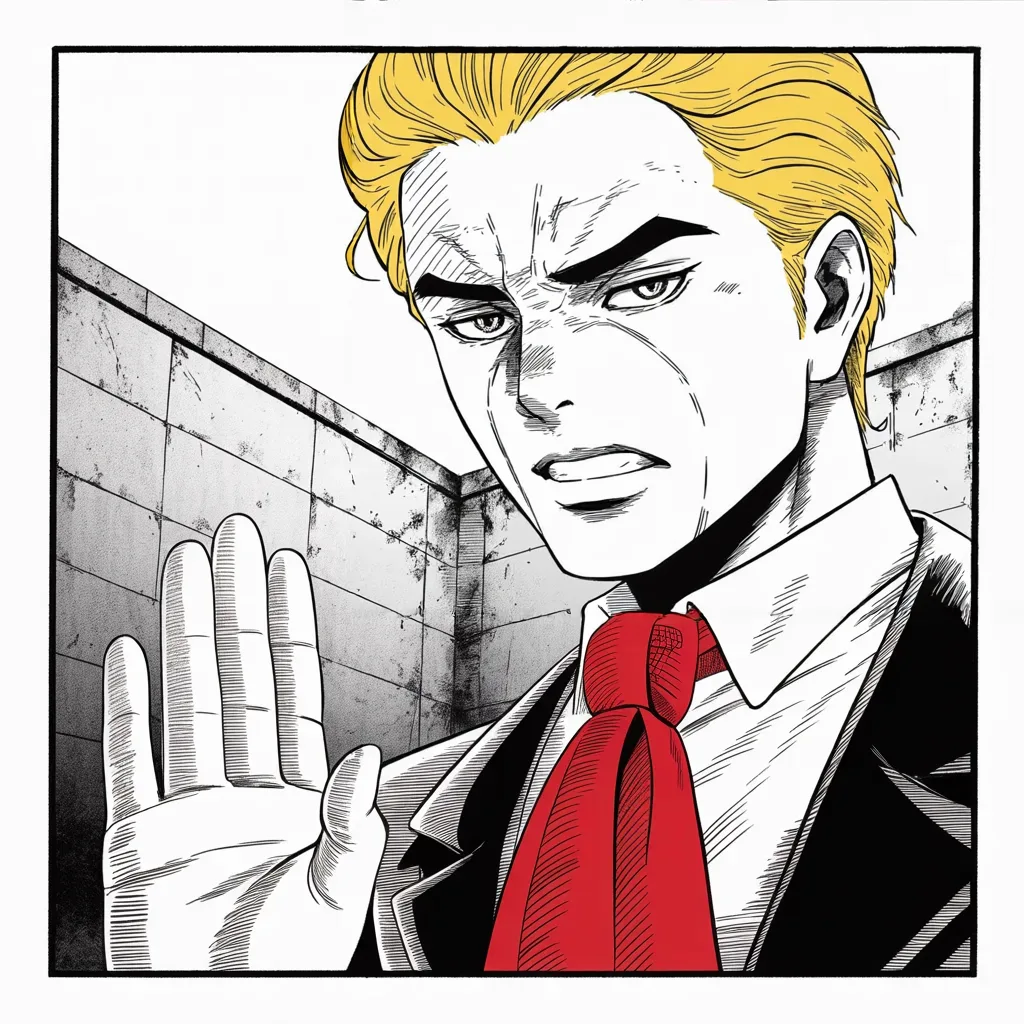 Manga panel 3 of 5, Week 146 “The Caravan”: To the base he swears a blood oath: the Second Amendment will never be repealed. No way, no matter what the other side wishes.