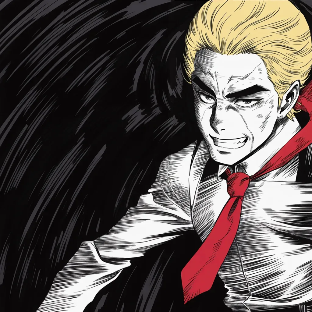 Manga panel 2 of 5, Week 147 “The Raid”: The trade war with the great eastern power escalates by the hour, and he shrugs at the danger: when you're already down five hundred billion, you can't lose.
