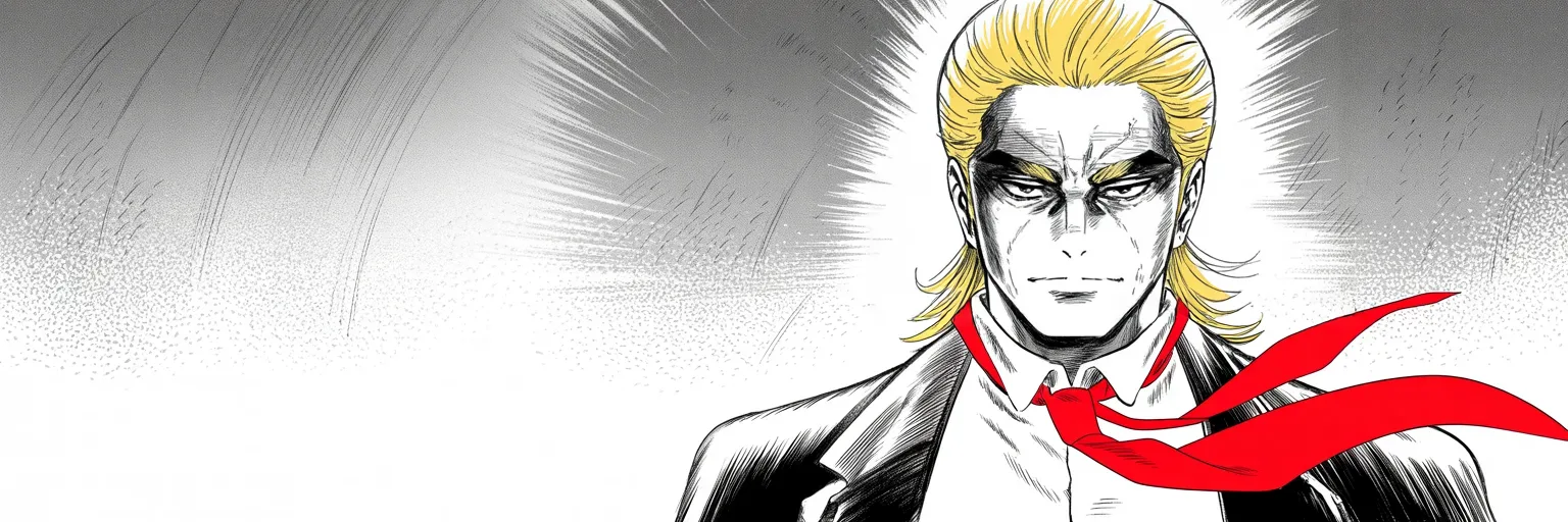 Manga panel 5 of 5, Week 148 “The Fixer”: And through the smoke, the numbers climb. Fifty percent, he marvels — higher than the man before him. The war has only sharpened him.