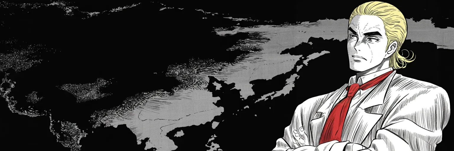 Manga panel 5 of 5, Week 149 “The Fixer”: The dog that caught the car has become the man the whole world negotiates with. The summit is coming — and so is the shadow at his back.