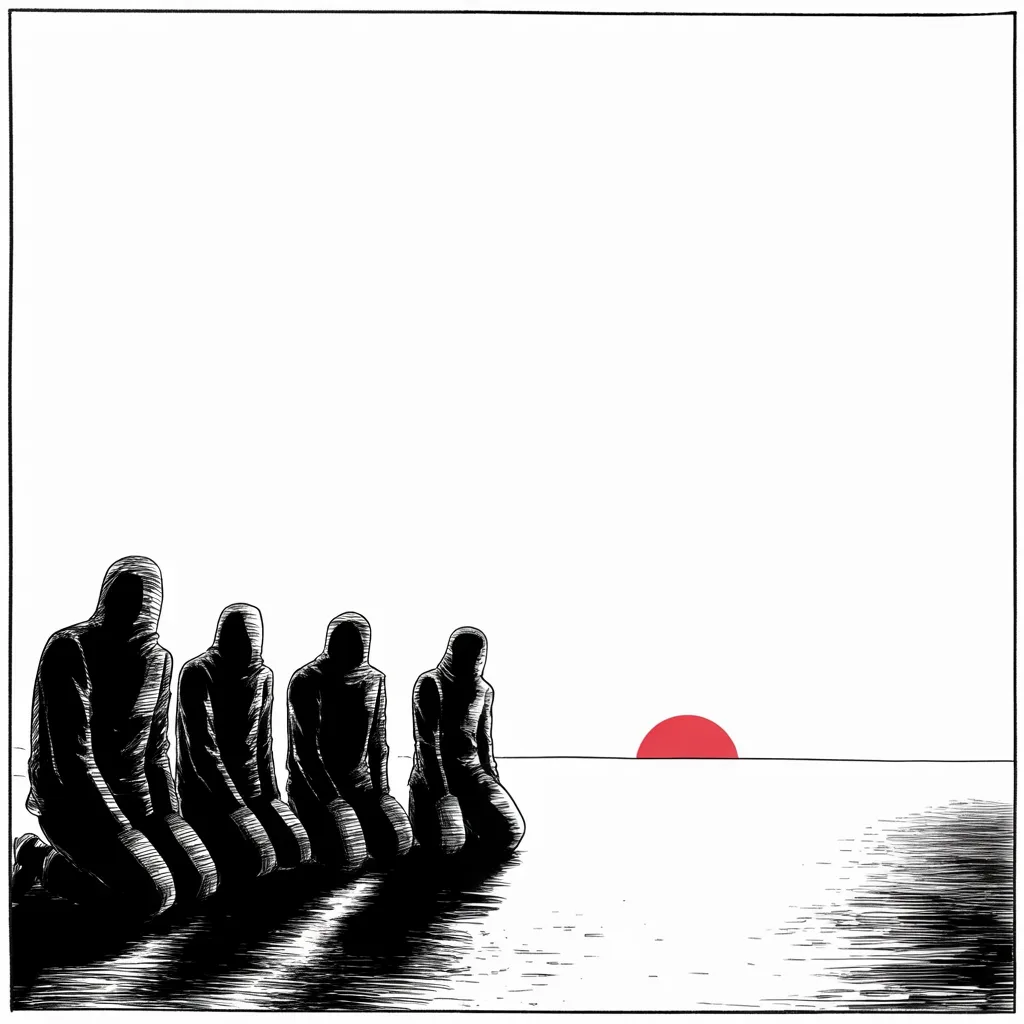 Manga panel 2 of 5, Week 152 “The Fixer”: War news from the sands: the five most wanted leaders of the black-flag army, taken.
