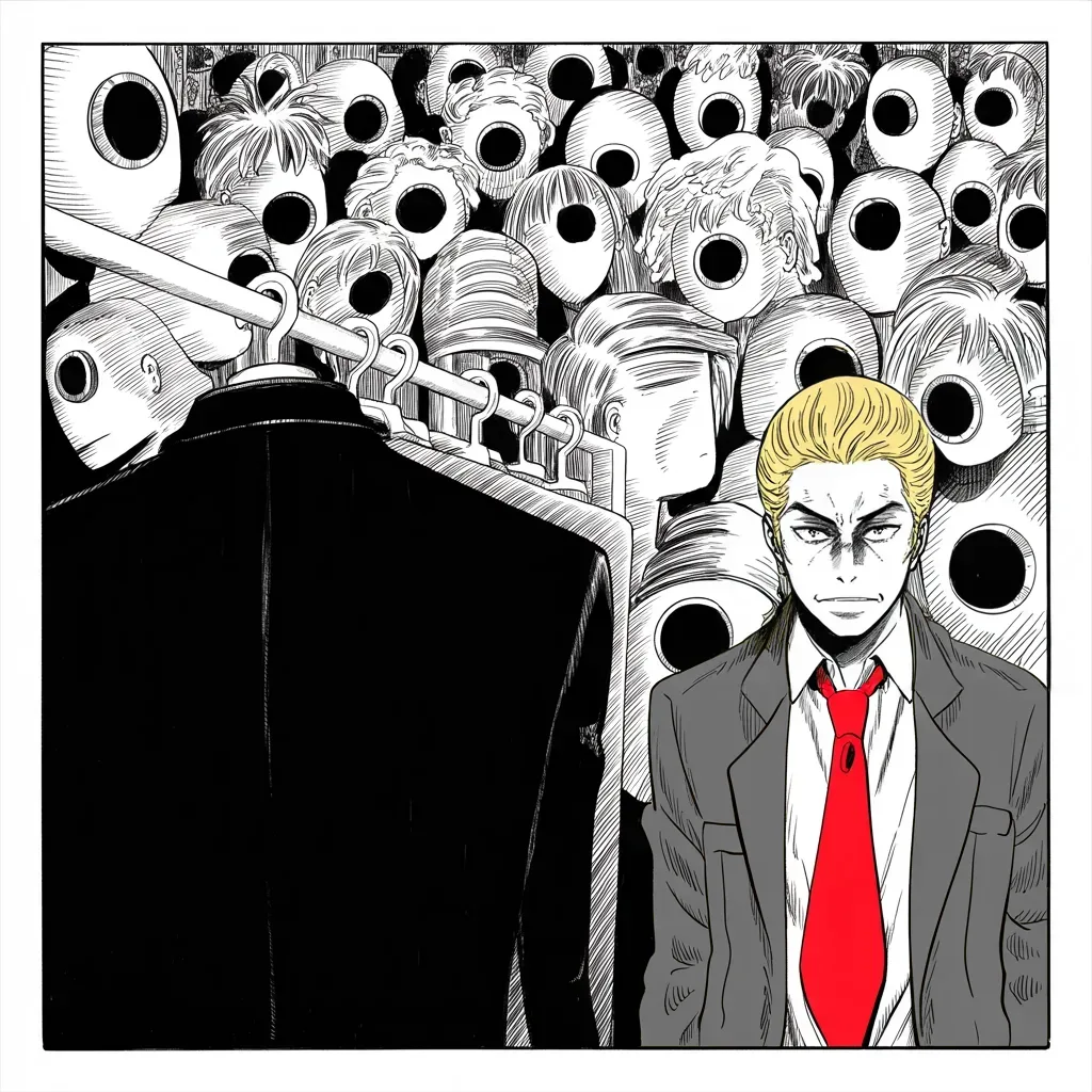Manga panel 3 of 5, Week 158 “The Fixer”: A jacket becomes a battlefield: he insists the words scrawled on the first lady's coat were aimed at the fake news, nothing more.