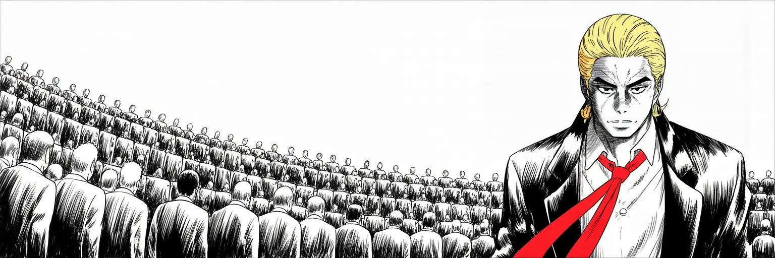 Manga panel 5 of 5, Week 164 “Helsinki”: Above it all he keeps naming his oldest enemy: the fake news, he says, hates being called the enemy of the people only because they know it is true.