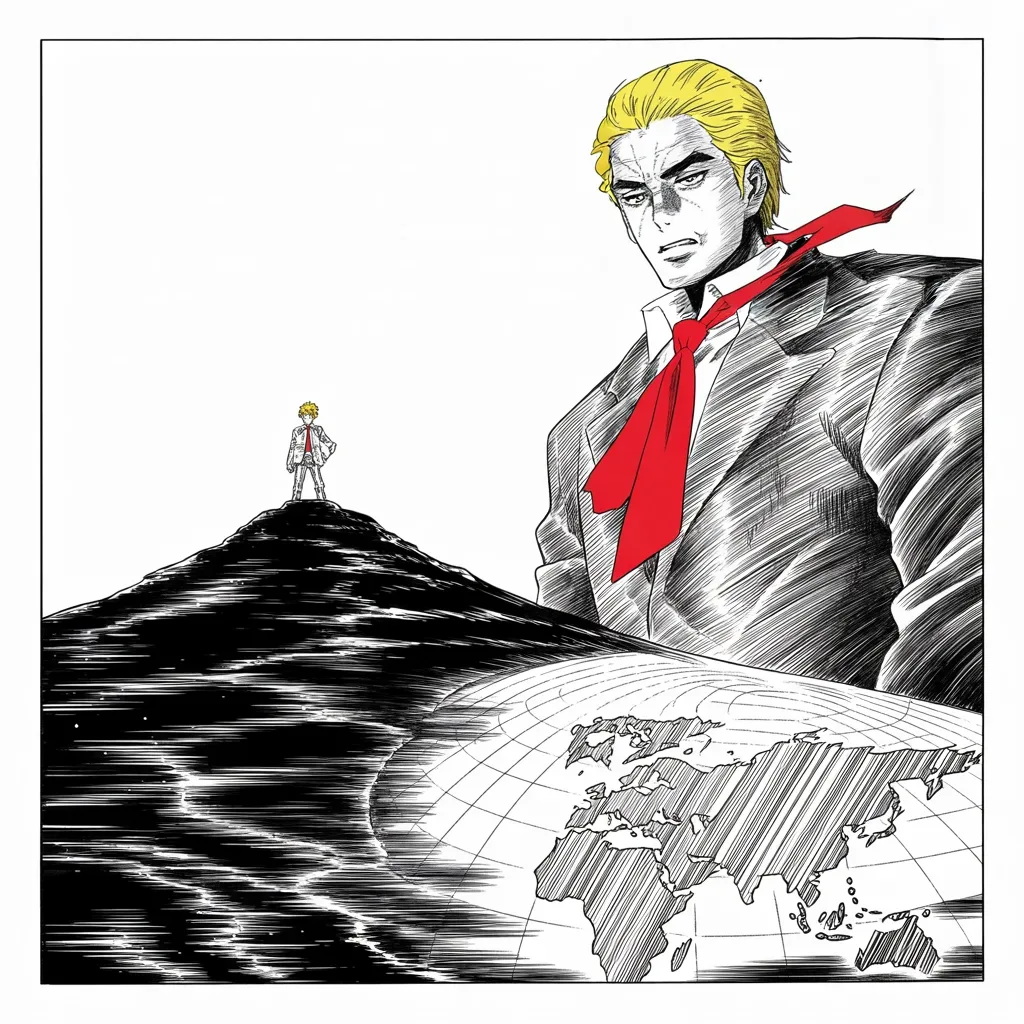 Manga panel 3 of 5, Week 165 “Helsinki”: Primary nights break his way, and he names the coming storm — not a wave for the other side, but one of his own.