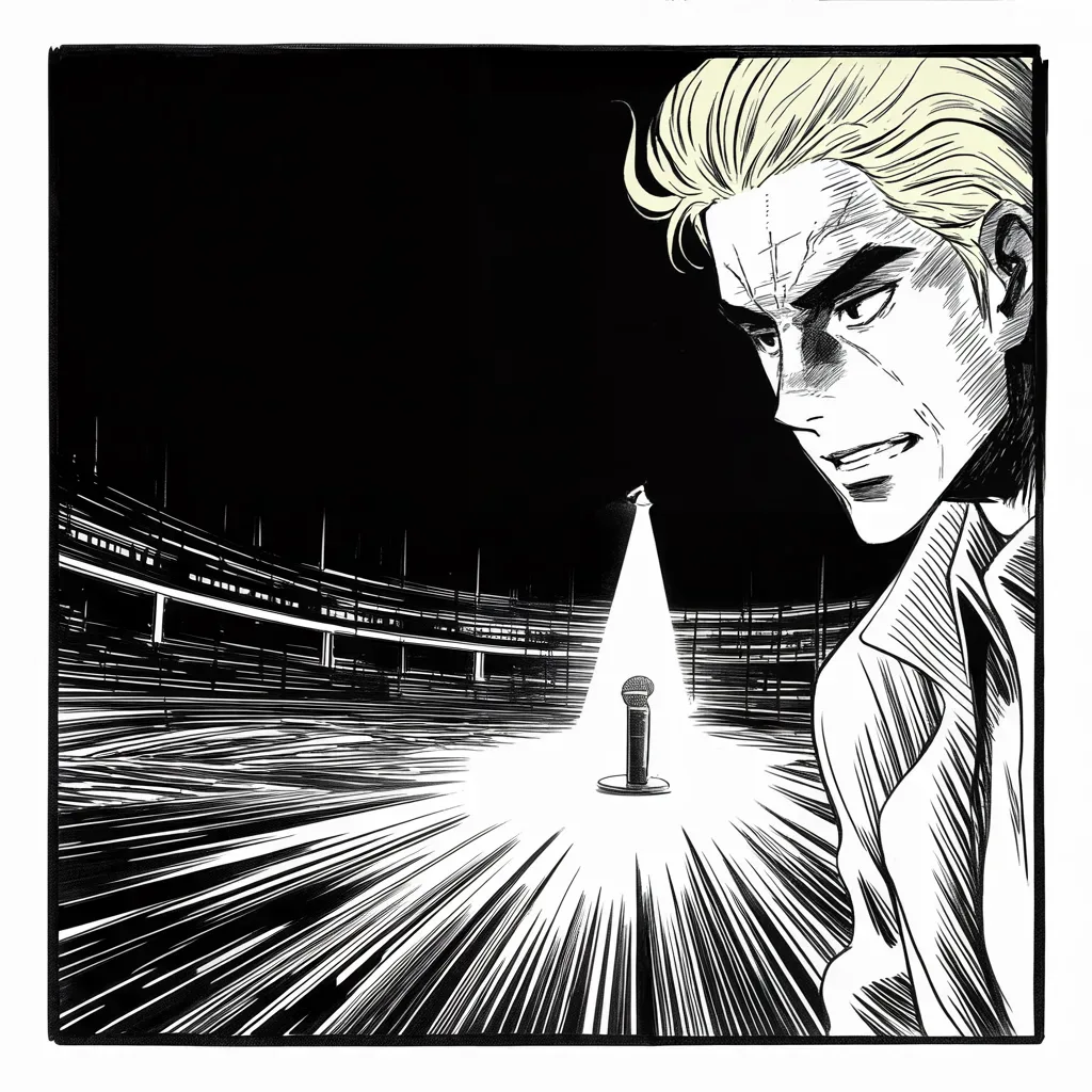 Manga panel 4 of 5, Week 166 “Helsinki”: The war pauses for a death. The queen of soul is gone, and he sets the fighting aside to call her a great woman with a gift from God.