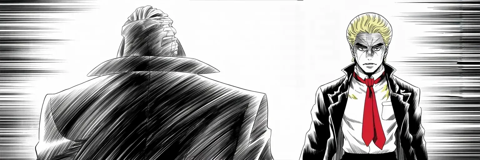 Manga panel 5 of 5, Week 166 “Helsinki”: And he casts the whole investigation as a witch trial reborn — a persecutor beside whom, he says, history's great inquisitor looks like a child.