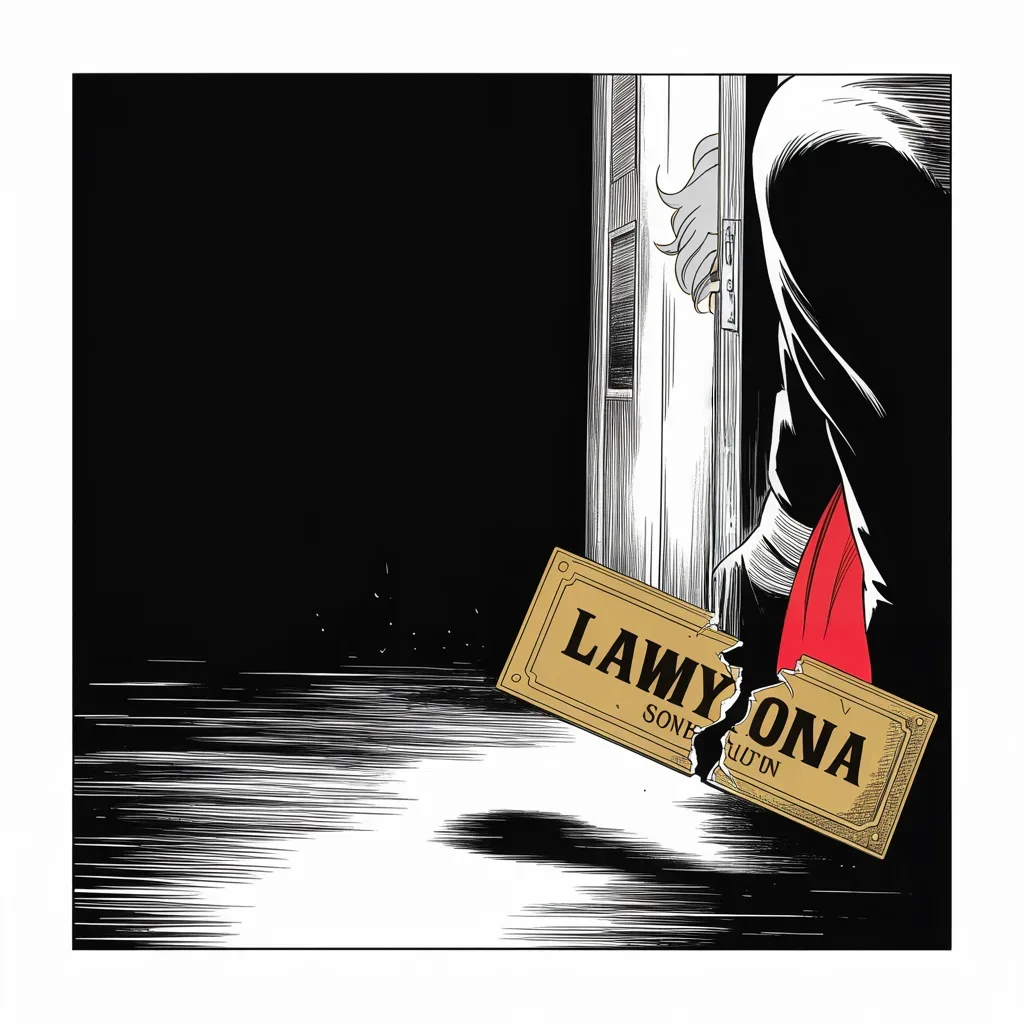 Manga panel 2 of 5, Week 167 “Helsinki”: He turns first on the fixer who broke — with a cold joke, warning that no one looking for a good lawyer should ever hire him.
