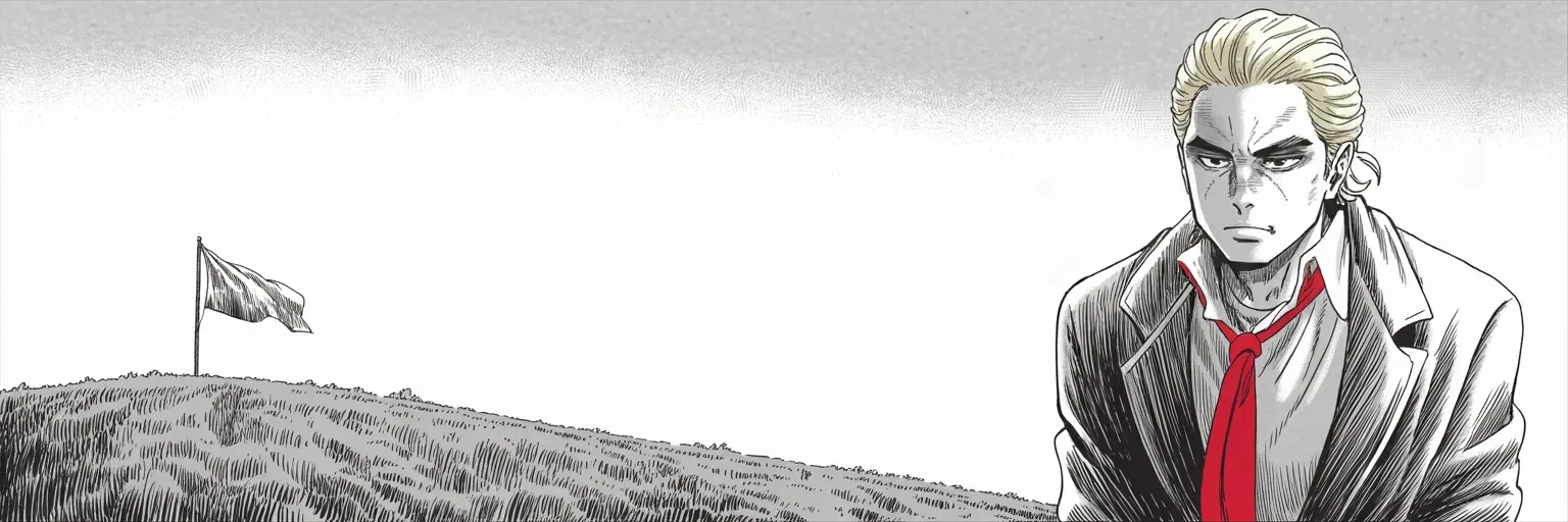 Manga panel 5 of 5, Week 167 “Helsinki”: As the week ends, an old rival dies. The maverick senator is gone, and even now the king answers only with a few careful words. The chapter closes on a lowered flag.