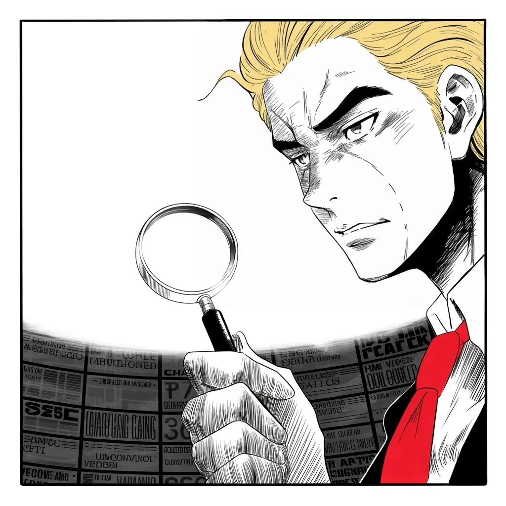 Manga panel 2 of 5, Week 168 “Anonymous”: He turns on the great search engine, accusing it of rigging its results so that almost every story about him comes up bad.