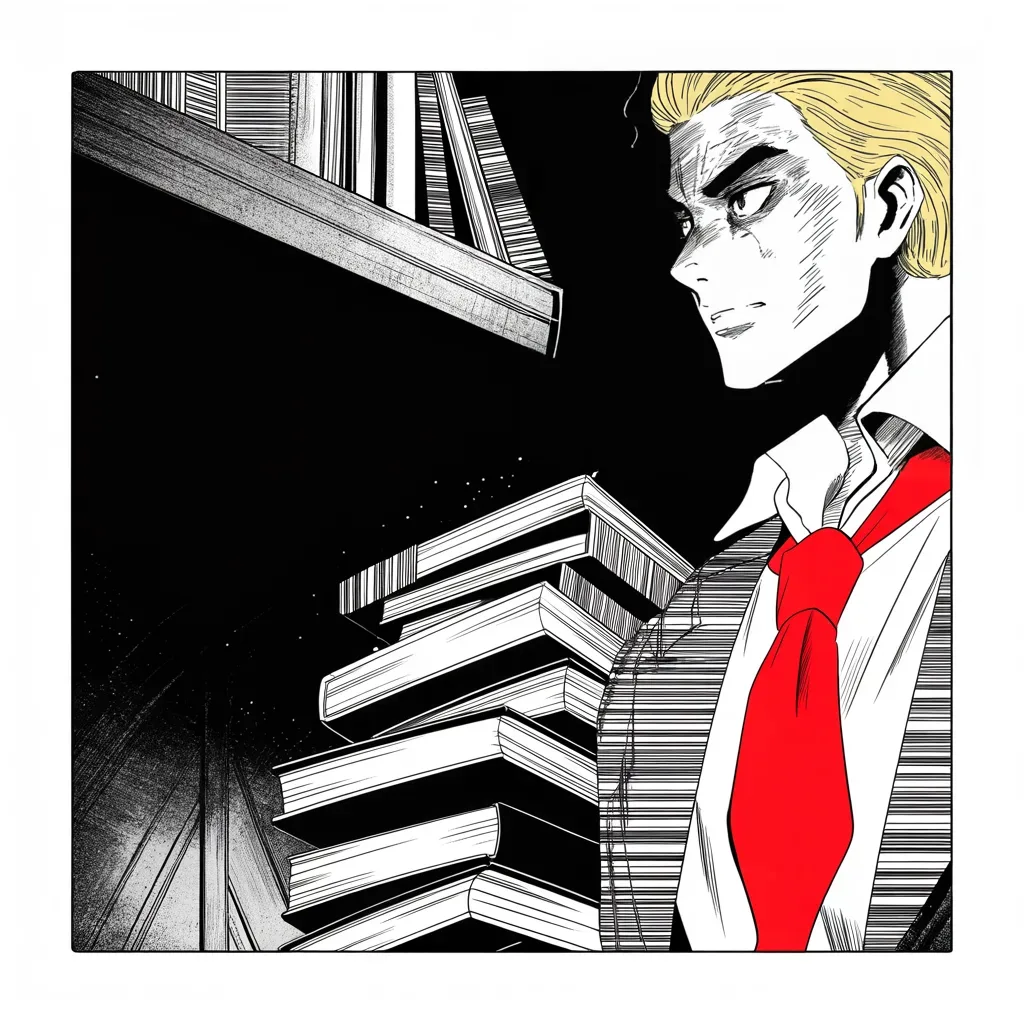 Manga panel 3 of 5, Week 168 “Anonymous”: He widens the war to the printed page, calling the media totally dishonest and the books written about him pure fiction from sources that do not exist.