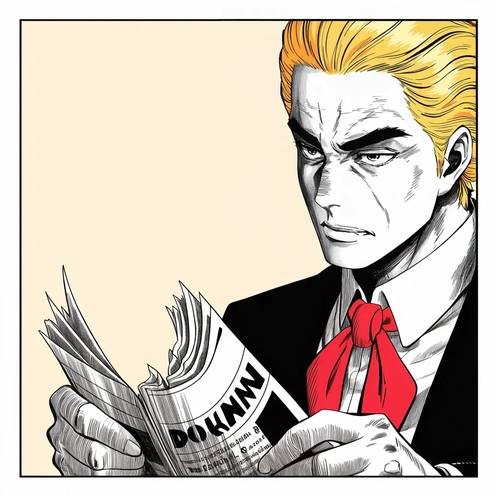 Manga panel 2 of 5, Week 169 “Anonymous”: He demands to know if the senior official even exists, or is just another phantom source invented by the failing newspaper.