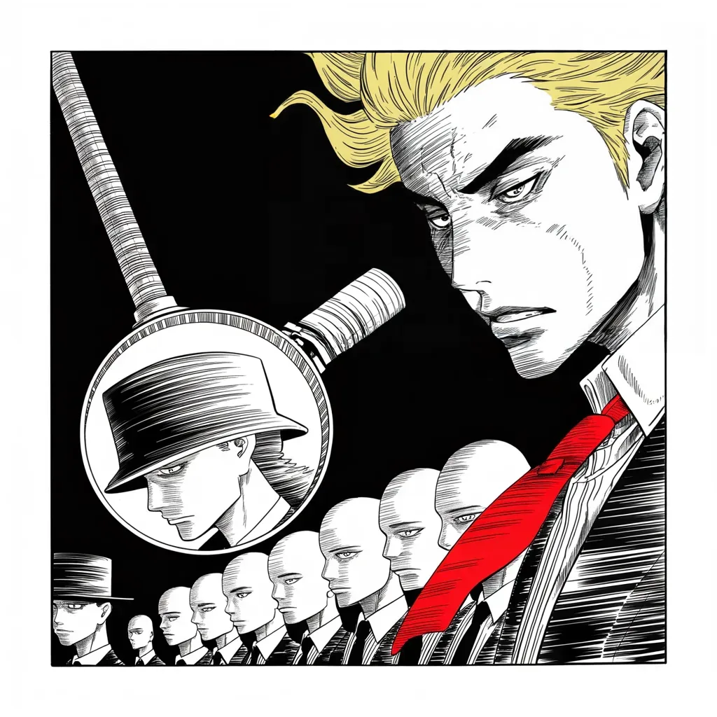 Manga panel 3 of 5, Week 169 “Anonymous”: The hunt for the author begins. Let the newspaper investigate itself, he says, and find the anonymous letter-writer.