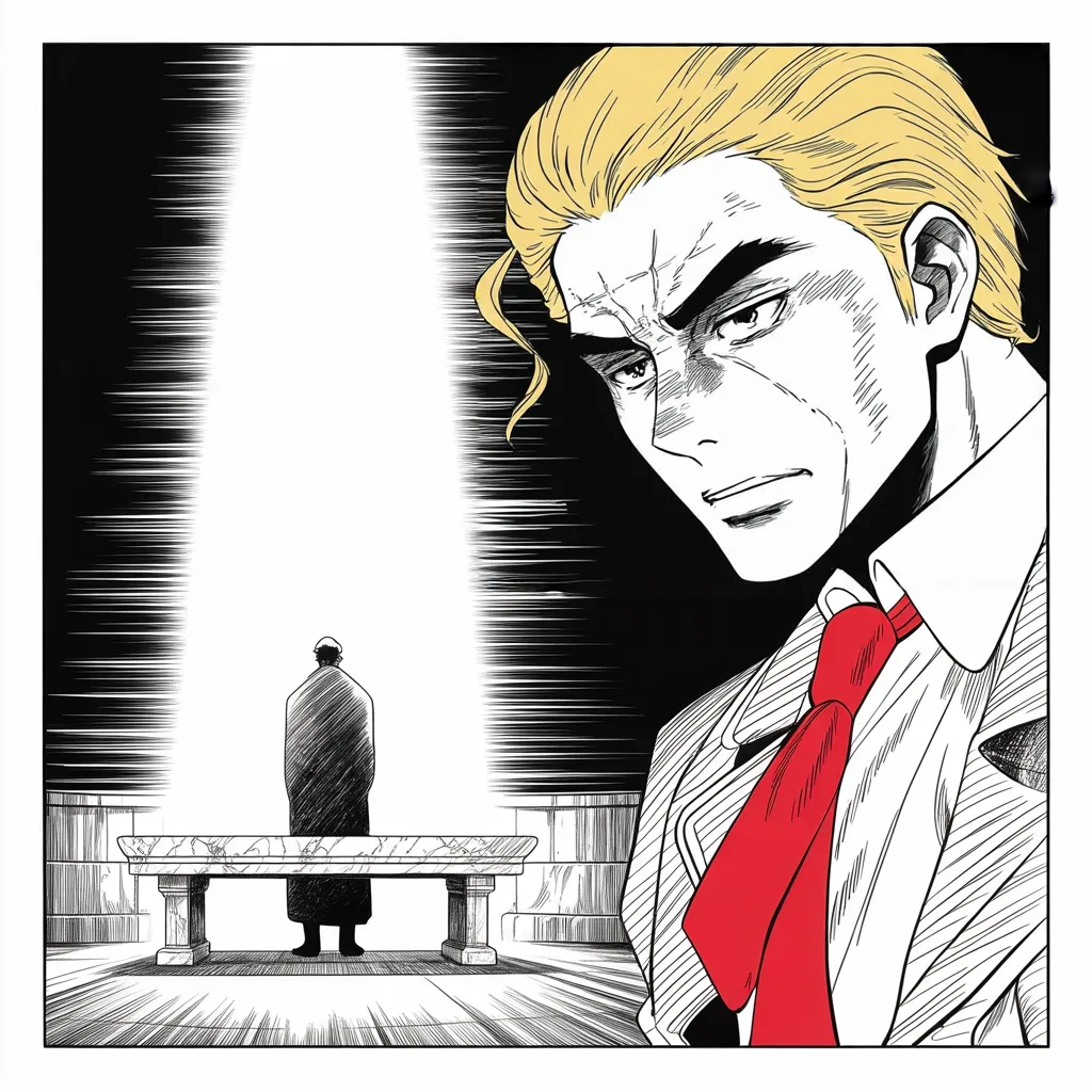 Manga panel 4 of 5, Week 172 “Anonymous”: Under pressure he orders one more inquiry, insisting the nominee will one day be recognized as a truly great justice.