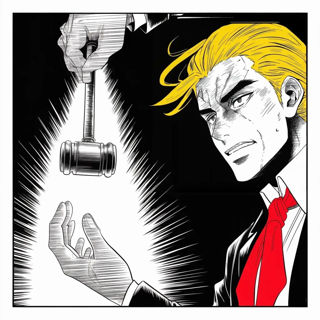 Manga panel 3 of 5, Week 178 “Anonymous”: With odd grace he concedes the old rival her prize, saying she deserves the Speaker's gavel and has earned the honor.