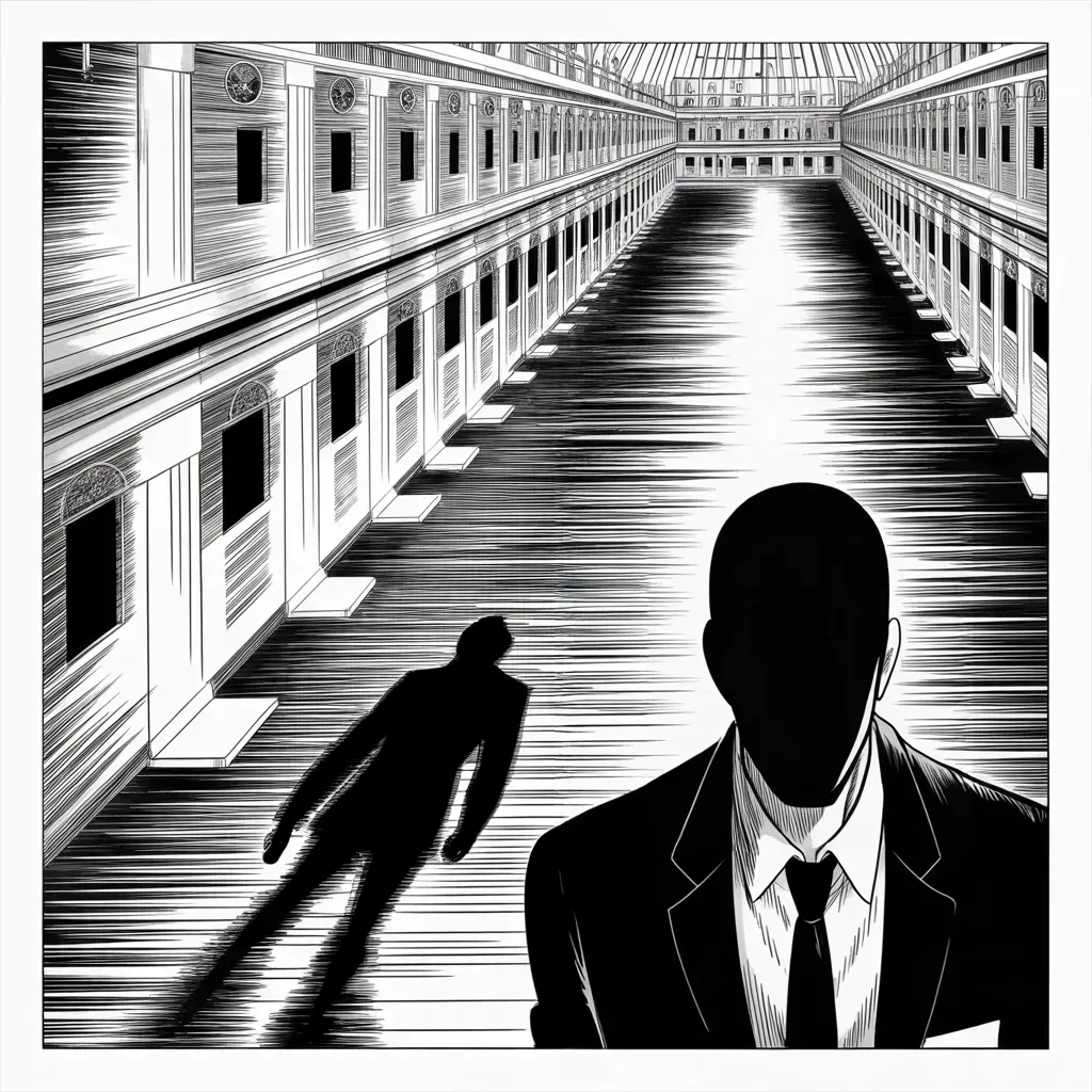 Manga panel 3 of 5, Week 184 “The Shutdown”: Then, at last, the government shuts its own doors. He casts it as principle: America will fight for every border but its own, no more.