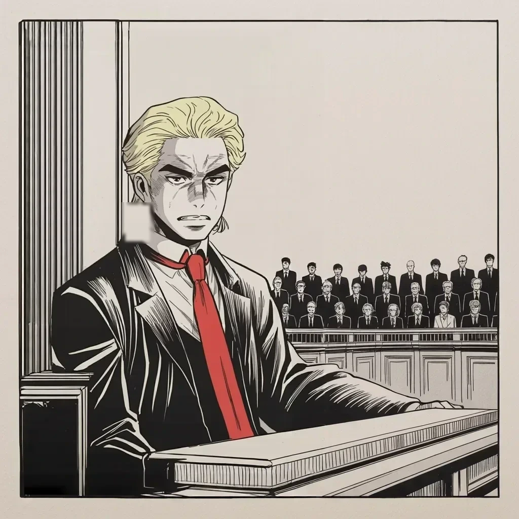 Manga panel 3 of 5, Week 190 “The Report”: He surveys his critics with contempt, savoring the one fact he says silences them all: he sits in the great house, and they do not.