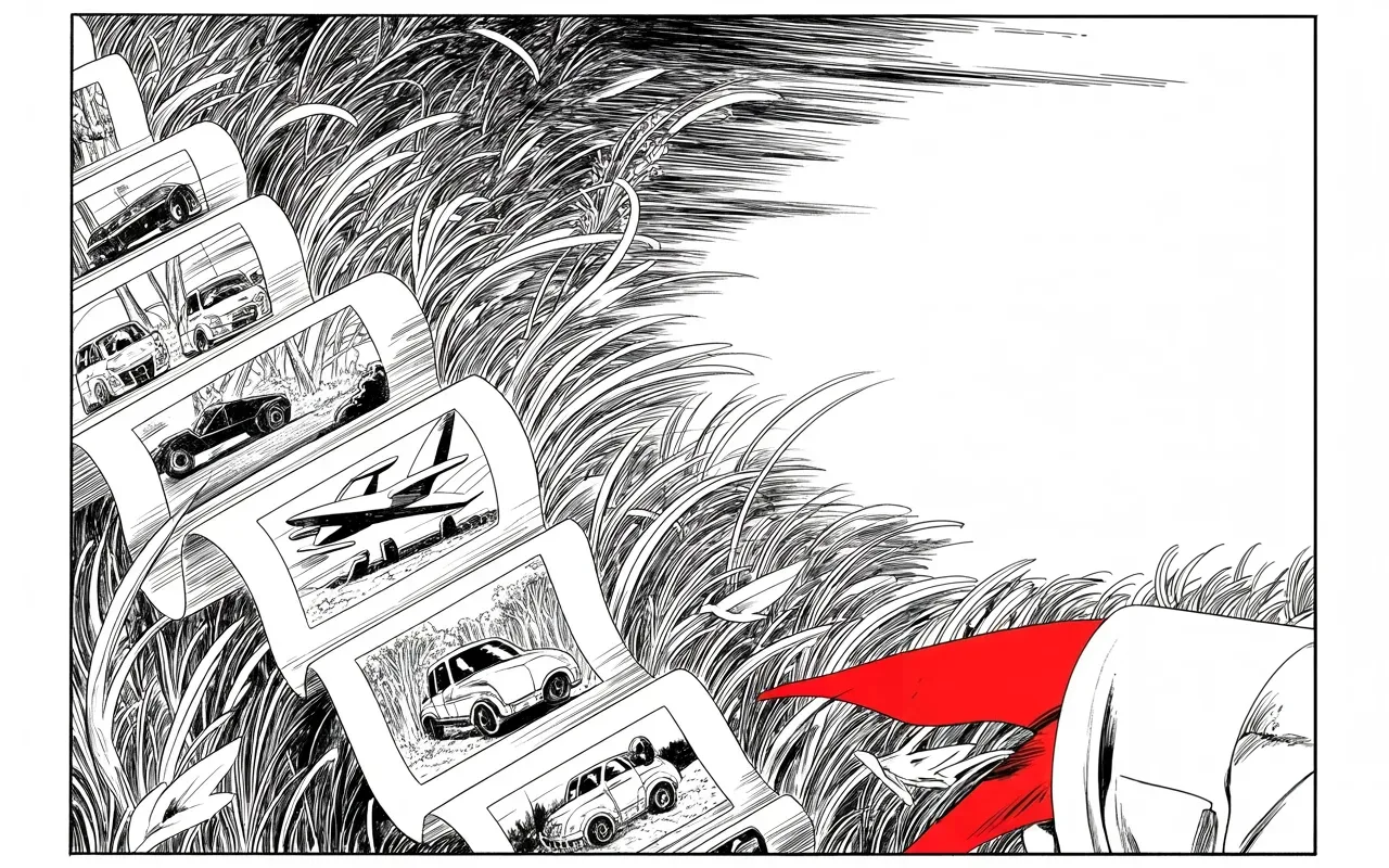 Manga panel 3 of 4, Week 191 “The Report”: He seizes on the enemy's sweeping green plan, mocking it as a scheme to abolish planes, cars, cattle and fuel all at once.