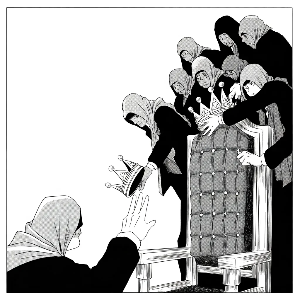 Manga panel 4 of 5, Week 192 “The Report”: He casts the whispered talk of removing him as a lawless coup, the kind of power-grab, he warns, that happens only in broken nations.