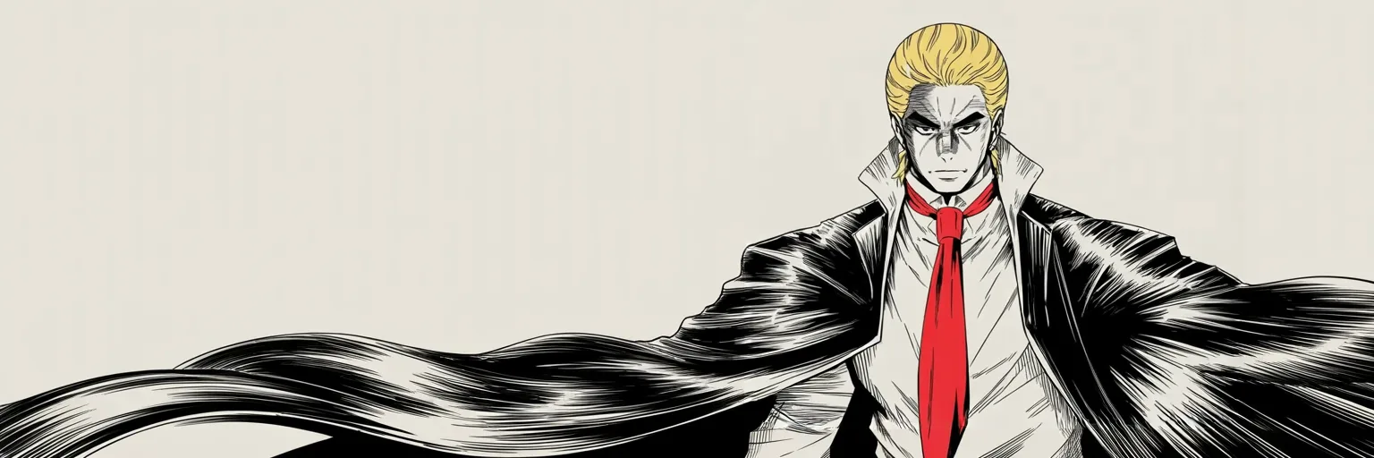 Manga panel 4 of 4, Week 195 “The Report”: Riding high with his support at its peak, he crows at his enemies as the sealed report moves toward its final hour.