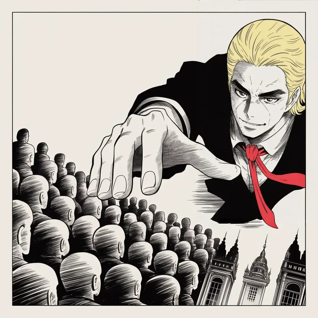 Manga panel 4 of 5, Week 200 “The Report”: And he turns the border crisis into a weapon, demanding the migrants be sent to the sanctuary cities of his enemies.