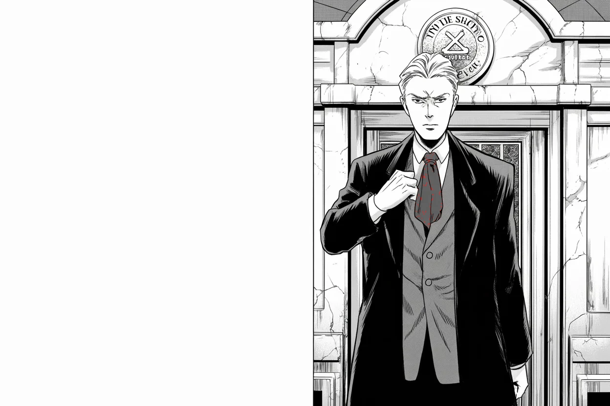 Manga panel 2 of 4, Week 204 “The Campaign”: He turns on the fallen lawman who started it all, calling him the worst ever to hold the office.