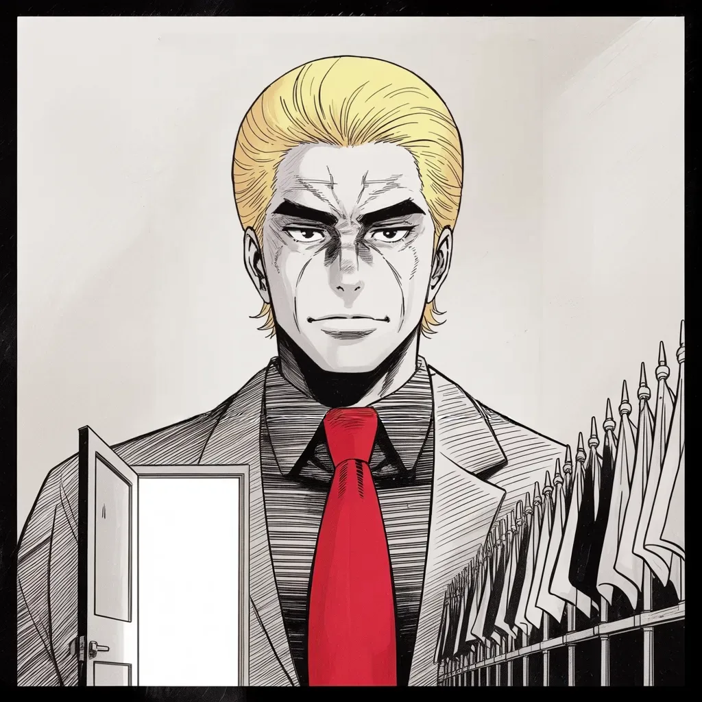 Manga panel 4 of 5, Week 213 “The Perfect Call”: He plants his flag on the argument and makes it a loyalty test: love it here, or go.
