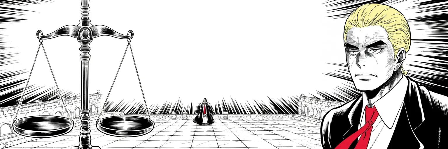 Manga panel 5 of 5, Week 216 “The Whistleblower”: His answer is the oldest one there is: the death penalty for those who do it.