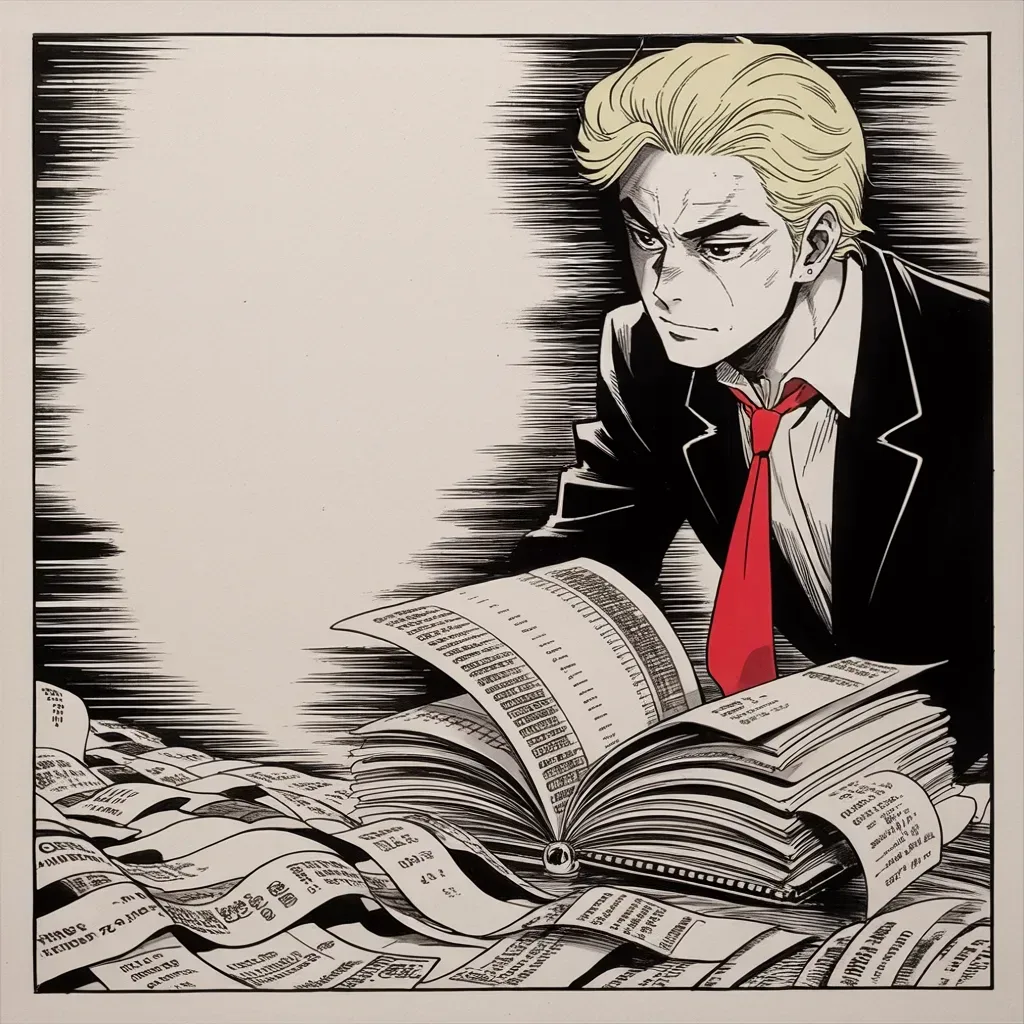 Manga panel 4 of 5, Week 219 “The Whistleblower”: He totals up what the eastern trade has cost the realm and calls the whole arrangement stupidity.