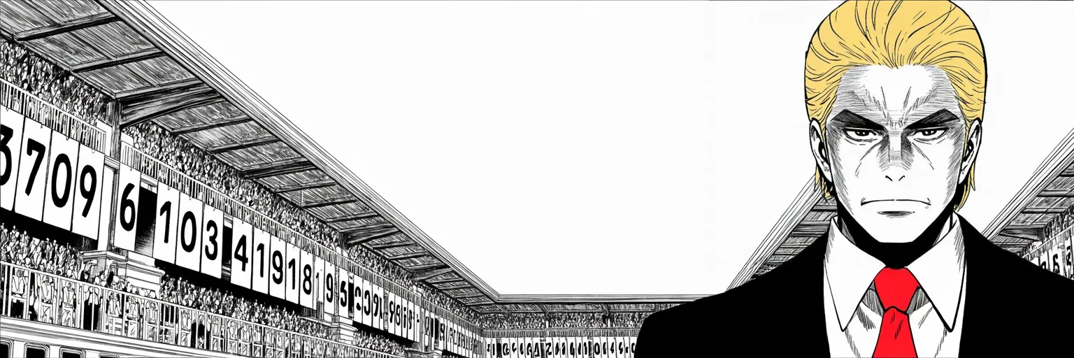 Manga panel 4 of 4, Week 221 “The Whistleblower”: His own party stands at ninety-four percent behind him — the number he repeats like a shield.