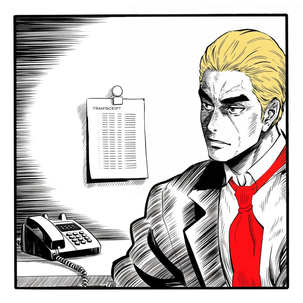 Manga panel 3 of 5, Week 224 “The Whistleblower”: He reads the page as an acquittal, and warns that if this call is wrong, no king can ever speak to another again.