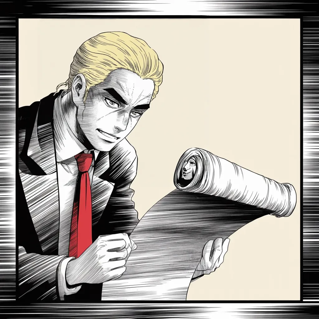 Manga panel 4 of 5, Week 224 “The Whistleblower”: When the chamber's inquisitor performs a version of the call that was never spoken, he demands his resignation.