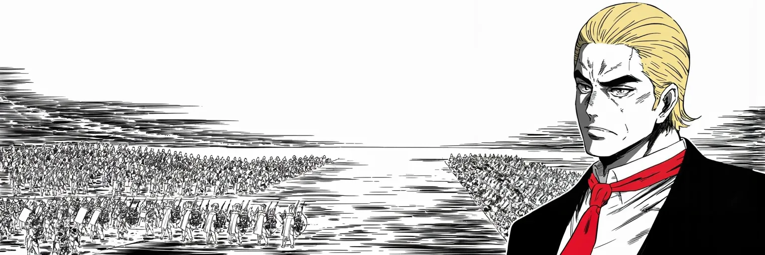 Manga panel 5 of 5, Week 225 “The Inquiry”: And he warns a foreign ally that his own wisdom, great and unmatched, will decide what happens next.