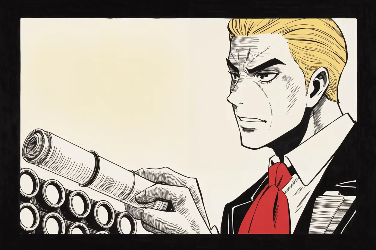 Manga panel 3 of 4, Week 230 “The Inquiry”: He answers the coming televised hearings by promising to publish a second transcript, unasked.