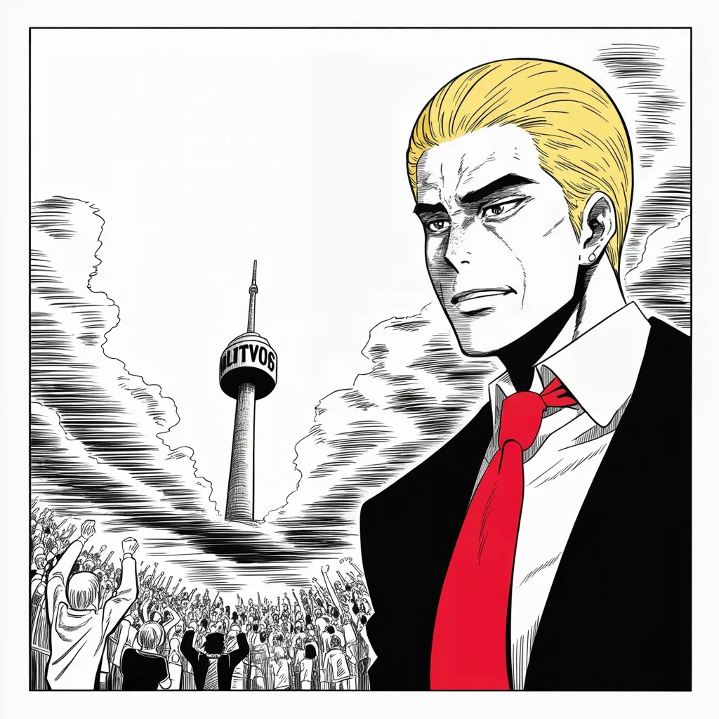 Manga panel 4 of 5, Week 231 “The Inquiry”: The ledger crosses twenty-eight thousand, and he sets the number against the hearings.