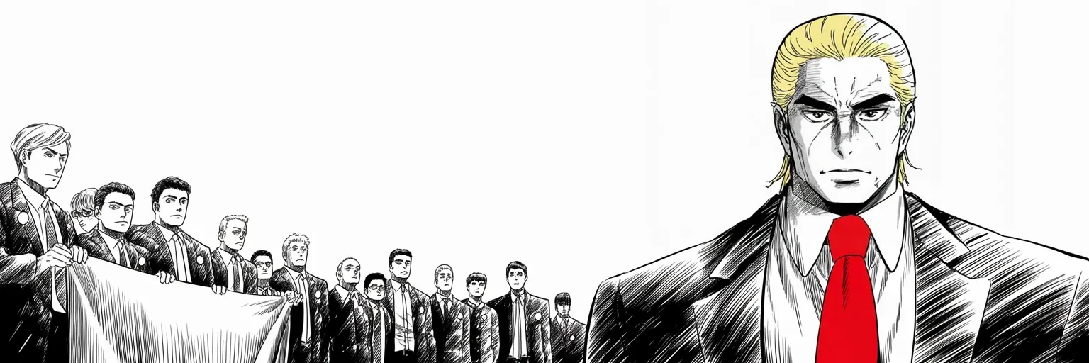 Manga panel 5 of 5, Week 231 “The Inquiry”: He says his party has never been so united, and that the whole thing is a fraud being played on the realm.