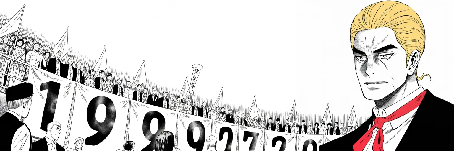Manga panel 4 of 4, Week 234 “The Inquiry”: Ninety-five percent, again, and the machine grinds on toward a vote.