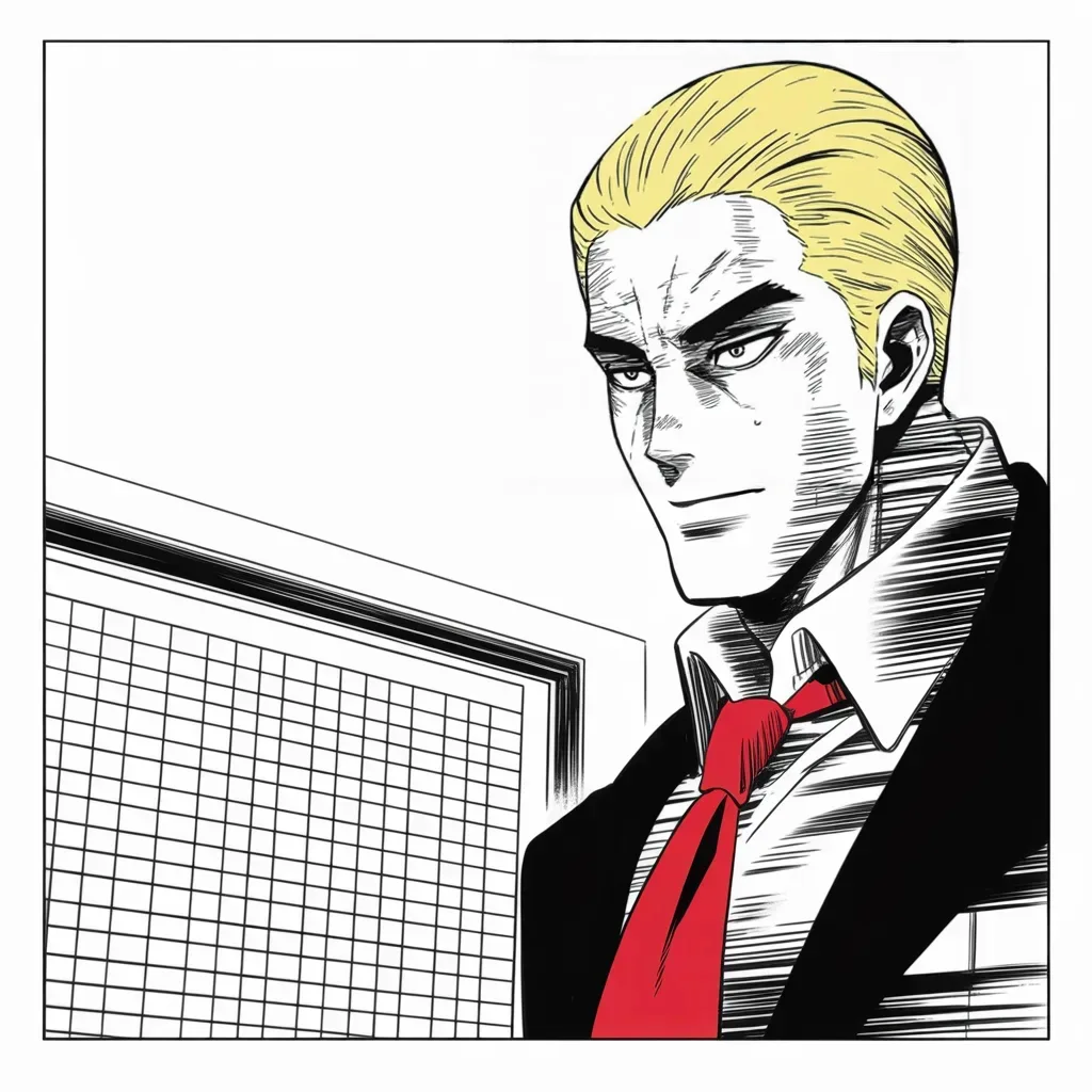 Manga panel 3 of 5, Week 236 “The Inquiry”: Not one of his own crosses the line, and that unbroken column becomes his answer to the verdict.