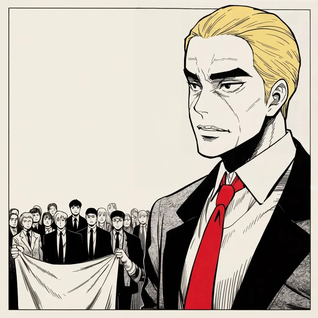 Manga panel 4 of 5, Week 240 “The Trial”: He has never seen his party stronger, he says — and on that, at least, the count will agree.