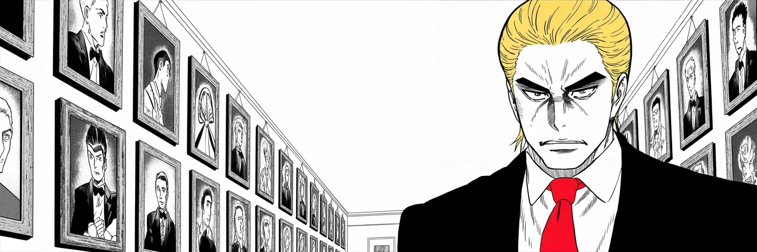 Manga panel 5 of 5, Week 243 “The Trial”: The trial ends where everyone knew it would, and the acquitted king walks out into an election year.