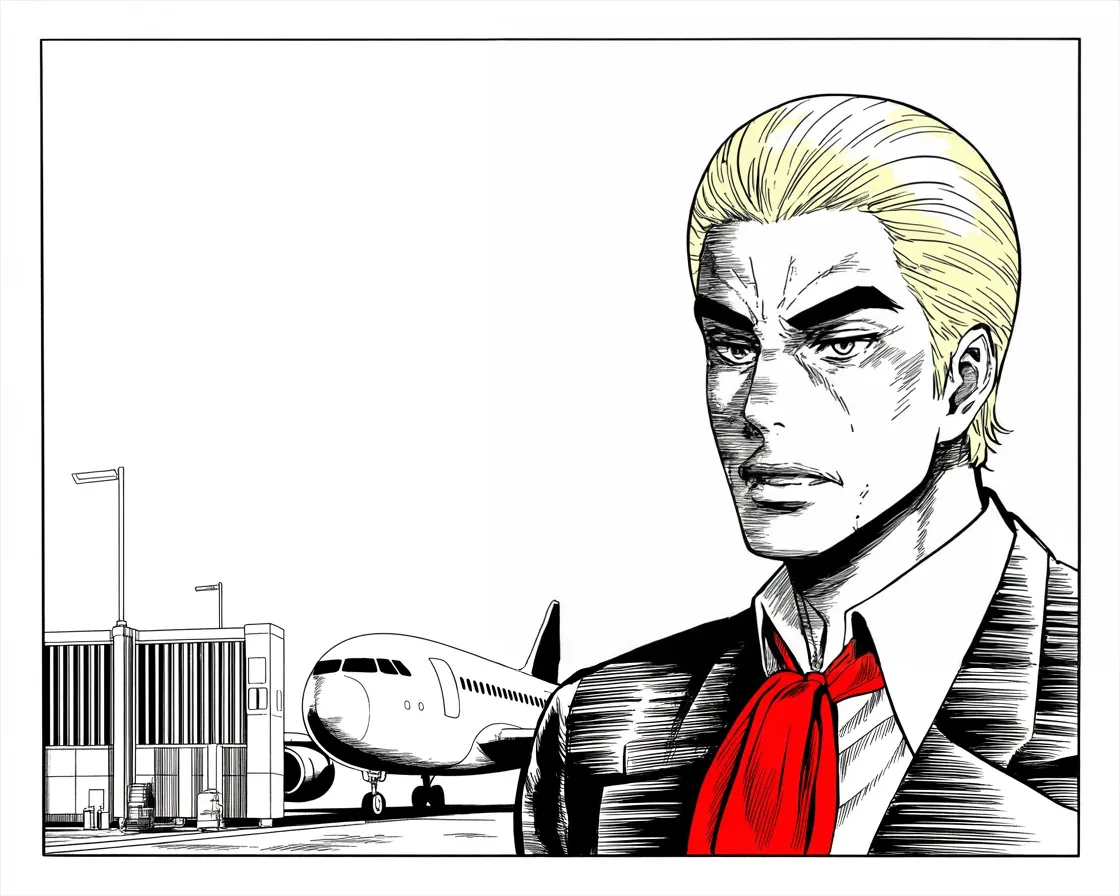 Manga panel 2 of 4, Week 246 “The Trial”: He points at the border he closed in January and says he was mocked for it at the time.