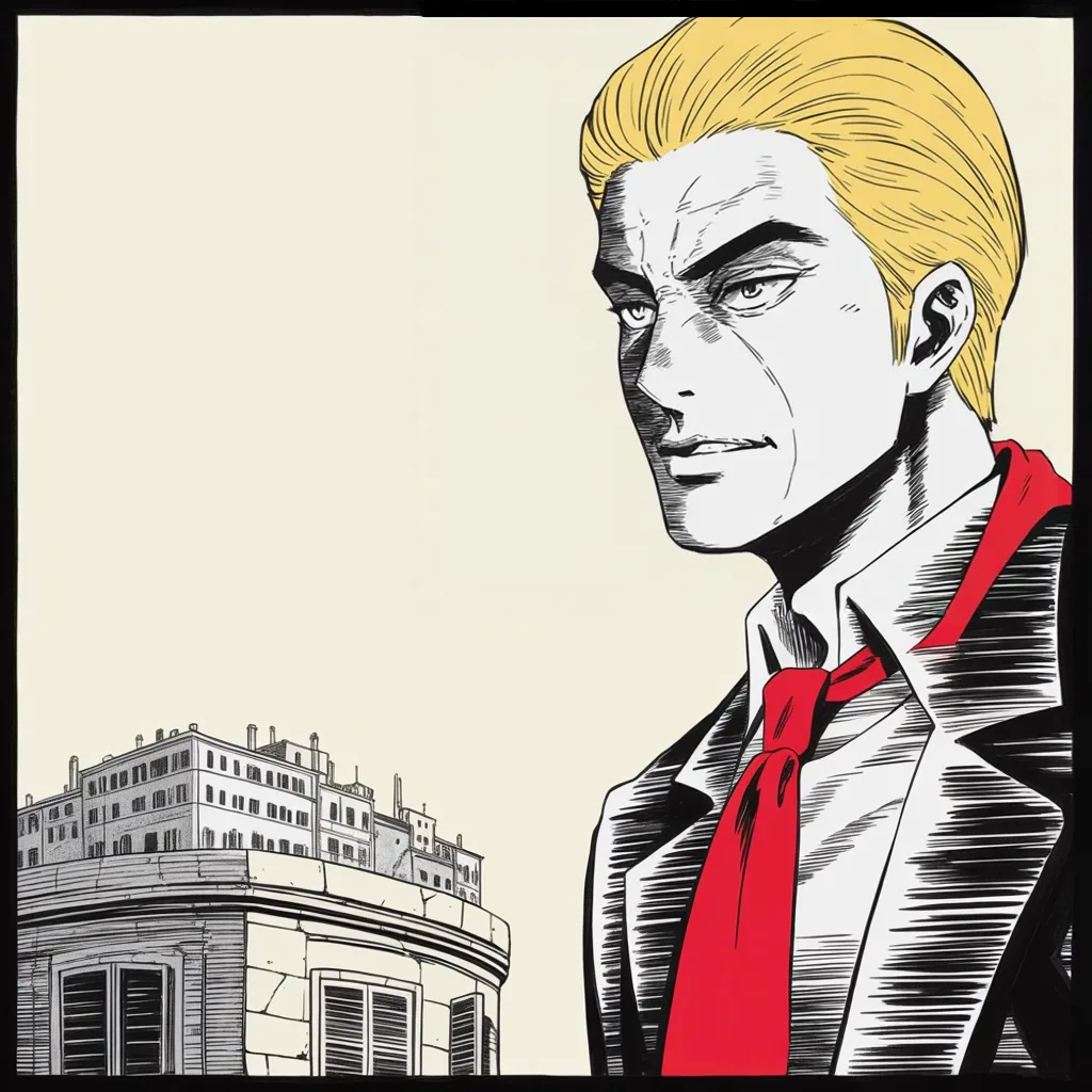 Manga panel 3 of 5, Week 248 “The Plague”: He sends word to the first country to fall.