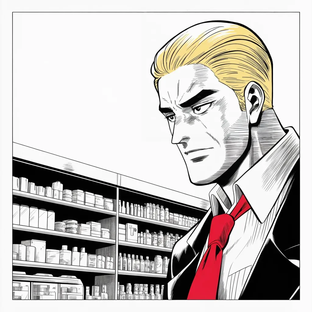 Manga panel 4 of 5, Week 248 “The Plague”: He asks the realm to stop hoarding, and the shelves stay empty anyway.